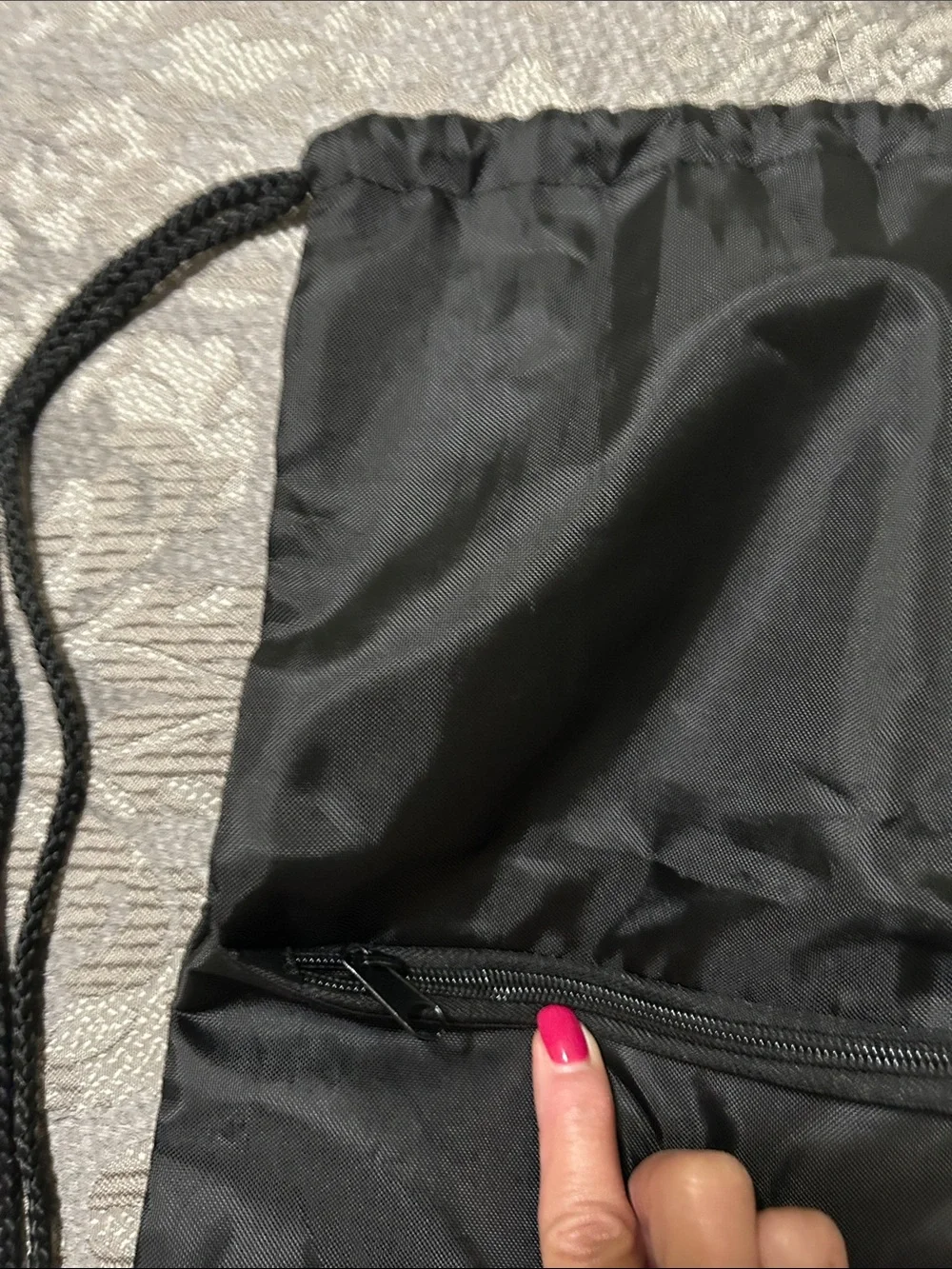 My Carolina Black Drawstring Backpack with Student Member Logo